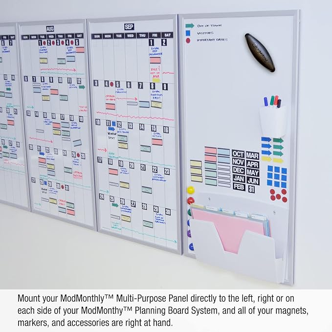 Ultimate Office Magnetic Dry-Erase Multi-Purpose Panel, The Perfect Companion Board for Modular Monthly Planning Calendars (1 Each)