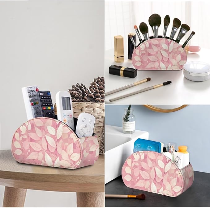 Remote Control Holder with 5 Compartments, Office Desk Organizers - TV Stand Decor/Nightstand Accessory Remote Caddy,Storage for Jewelry/Cosmetic Brushs/Pens