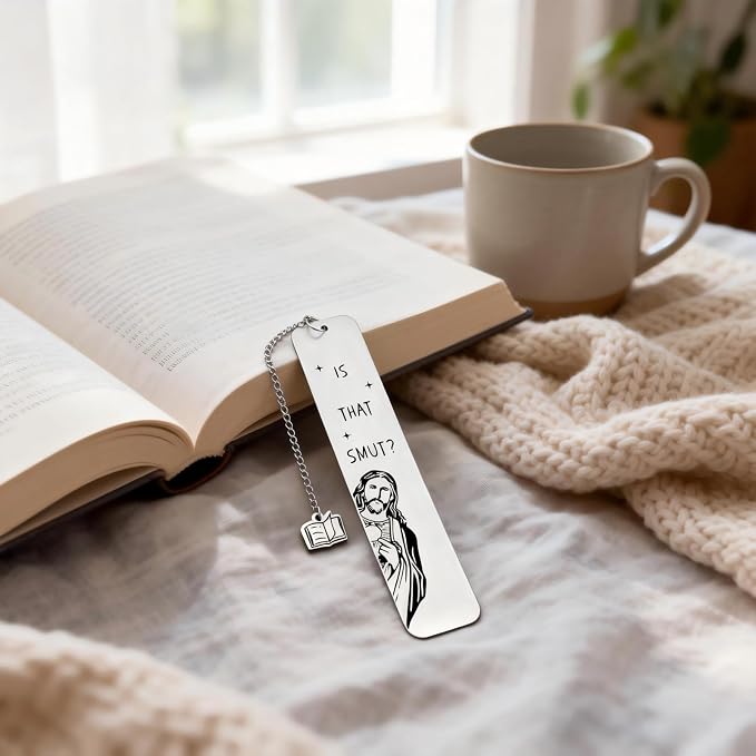 Funny Gifts Bookmark, is that Smut? Novelty Gag Graduation Book Mark for Female Friend Bookish Nerd Booklover Adult Women, Christian Book Marker Gifts for Book Lovers Christmas Gift