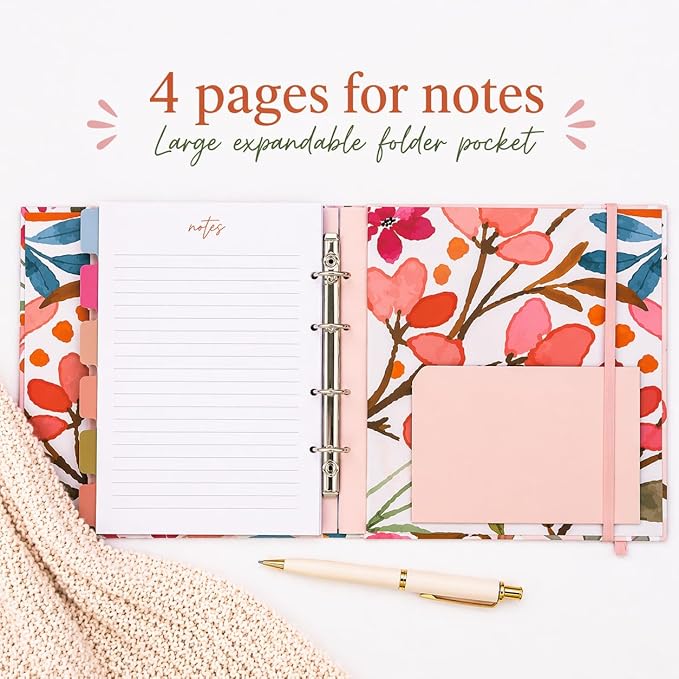 Paper 'n Such Greeting Card Organizer with 27 Pockets - Hardcover - Floral Birthday Book - Perpetual Calendar and Dates to Remember - Christmas, Holidays, Anniversary Reminders - Card Keeper