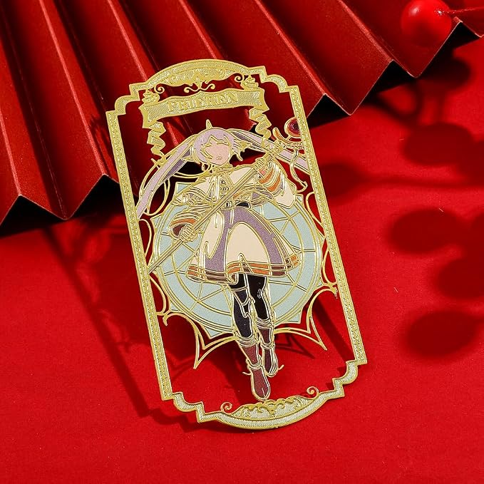 Anime Frieren: Beyond Journey's End Bookmark Stainless Steel Manga Fans Cartoon Fashion Student Scholar Learning Gift (Frieren)