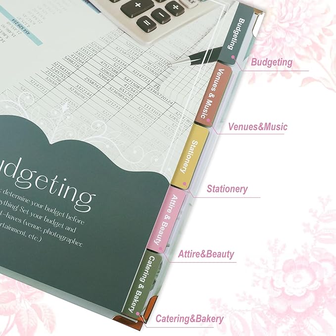 Wedding Planner Book and Organizer for Bride, 88 Pages Wedding Planning Binder & 2 Pages of Stickers, Engagement Unique Gifts for Couples, Wedding Planners Essentials, Easy Bridal Planning
