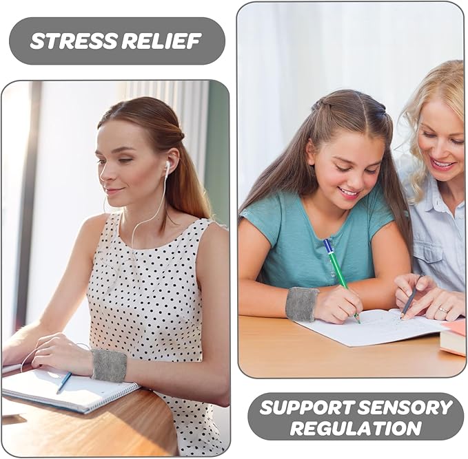 Weighted Sensory Bracelets for ADHD, Autism, SPD and CP Kids, Deep Pressure to Improve Sensory Awareness, Soft Calming Tools to Enhance Focus & Hand Stability Perfect for Classroom and Home Use