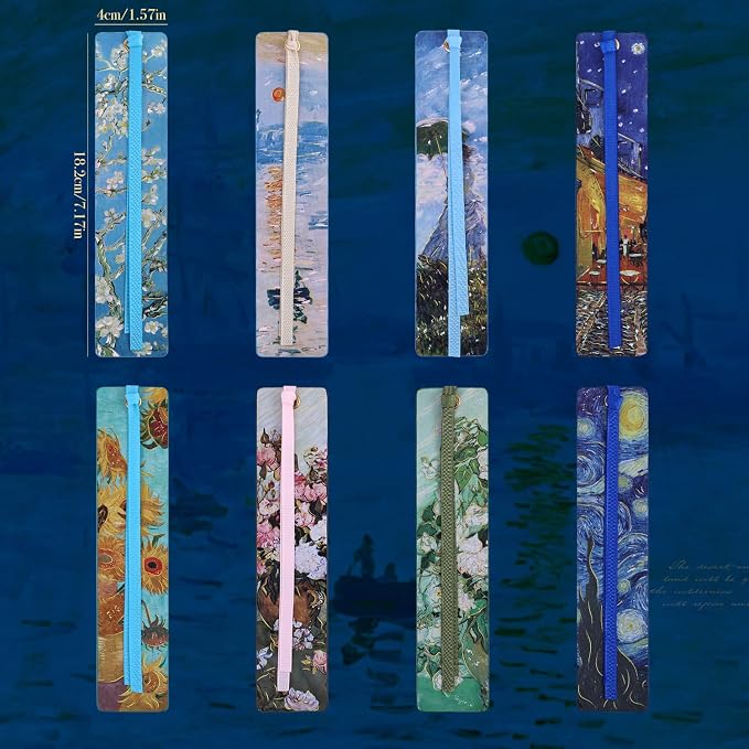 8 Pcs Oil Painting Bookmarks for Women, Bookmarks Set for Book Lover, Book Marks for Reading, Vintage Book Marks for Kids Students Classroom Gift for Teacher