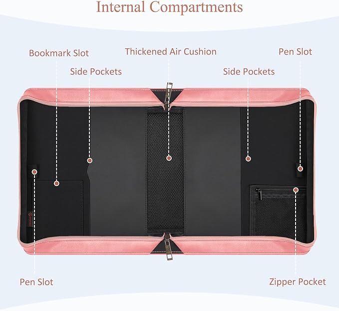 FINPAC Large Classic Bible Cover Vegan Leather Carrying Book Case Church Bag Bible Protective with Handle, Gift for Women, Mother, Friends, Pink