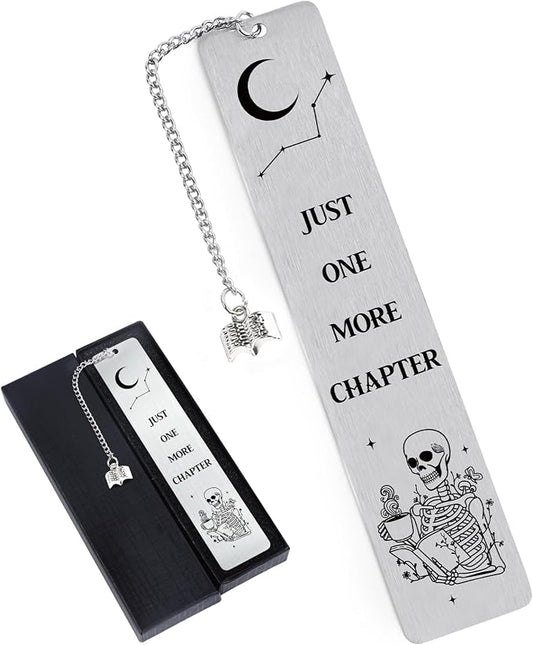 Funny Gothic Bookmarks Gifts - Gothic Bookmark Gifts for Women Skeleton Book Accessories for Reading Lovers Skull Halloween Gifts for Best Friends Birthday Thanksgiving Christmas Gifts