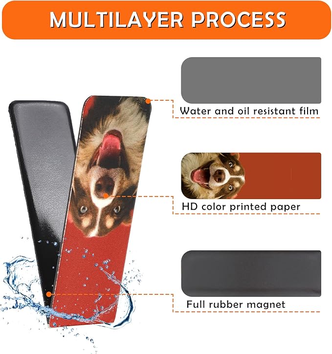 30 Pcs Magnetic Dog Bookmarks Cute Puppy Magnet Bookmark Clips for Reading Men Women Kids Teacher Book Lovers Gifts, Unique Personalized Bookmarks Bulk Pretty Funny Novelty Page Markers for Dog Lovers