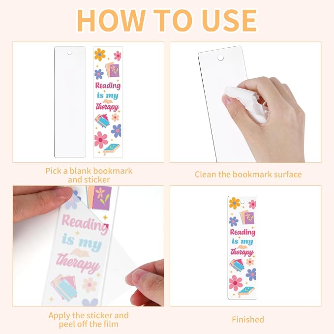 UV DTF Bookmark Wraps - 24 Sheets Flower Acrylic Bookmark Blanks Sticker, Sunflower UV DTF Transfer Stickers, Butterfly Daisy Design for Book Lover DIY Projects