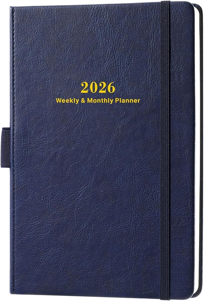 Planner 2026-2027, 2026 Planner(Jan 2026 - Dec 2026), Weekly and Monthly with Stickers, 5.7" X 8.2", 2026 Calendar Planner, Pen Holder, Inner Pocket, 44 Notes Pages - Blue