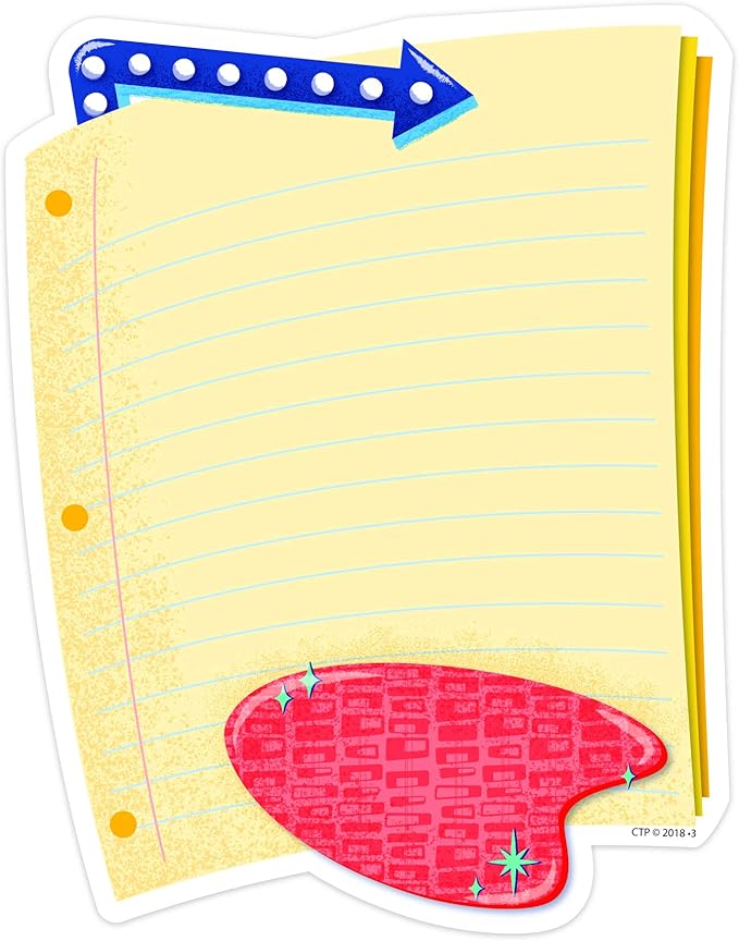 Creative Teaching Press Mid Century Mod Notebook Paper 6" Cut-Outs (8466)