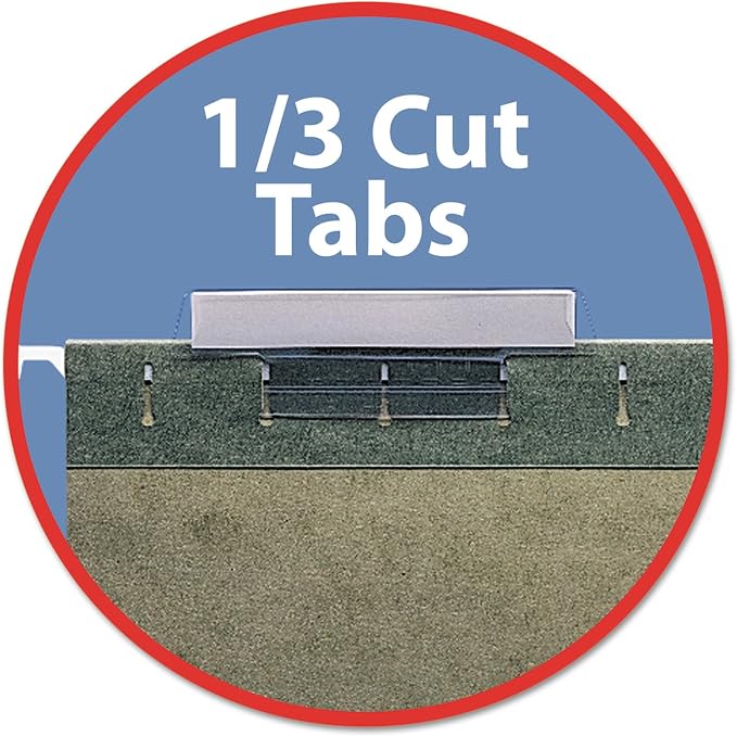 Smead Hanging File Folder with Tab, 1/3-Cut Adjustable Tab, Letter Size, Value Filing, Standard Green, 25 per Box