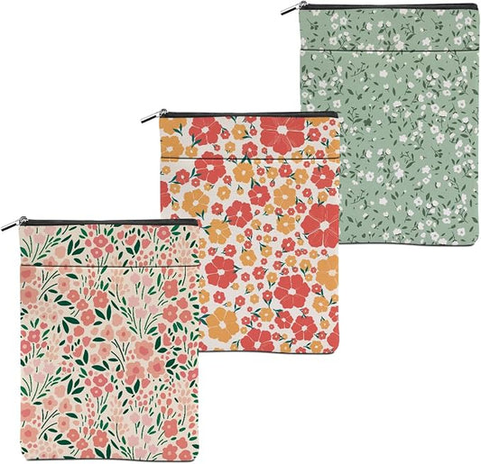 3Pcs Flower Botanic Book Sleeve Book Accessories Book Cover Book Protector Christmas Birthday Boss Day Book Lovers Gifts Bookish Book Club Gifts for Readers Women Librarian Book Lover Aunt