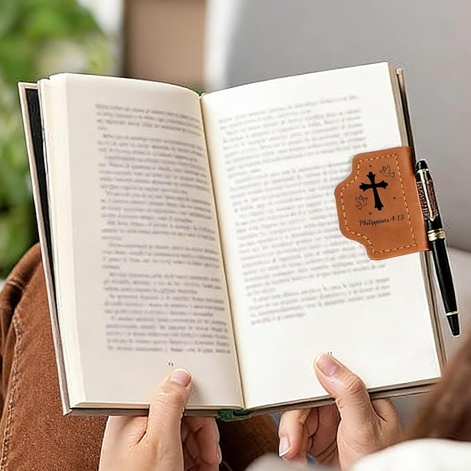Confirmation Gifts for Teen Girls Boys, Christian Leather Bookmark for Women Men, Religious First Communion Baptism Gifts for Men Women Adults Bible Accessories Bible Study Catholic Bible Bookmark
