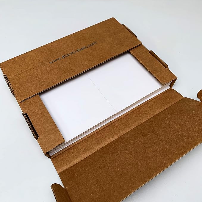 Blank Labels Half Sheet Shipping Labels, 5.5" x 8.5" (5-1/2 x 8-1/2) Permanent White Matte Label, Inkjet and Laser Guaranteed Made in USA- 50 Sheets - 100 Labels