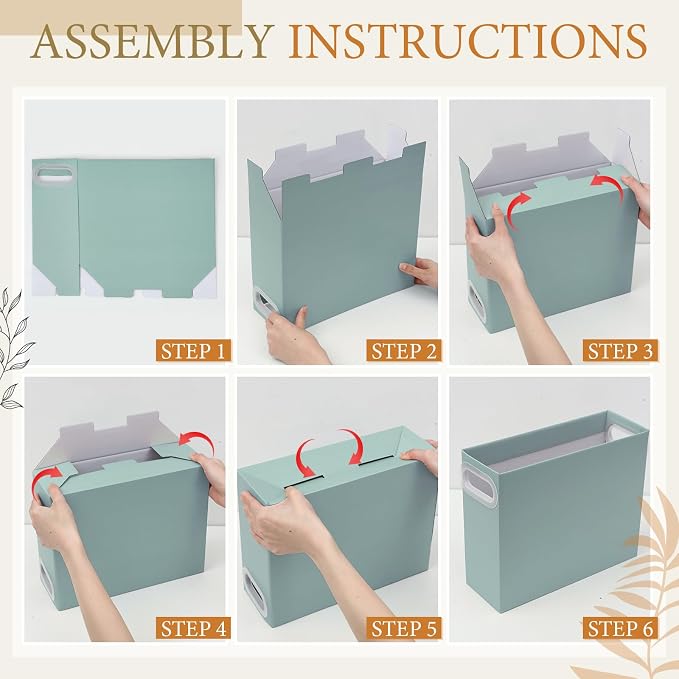 PerKoop 3 Pcs Morandi Color Hanging File Organizer Collapsible Cardboard File Box with Handle and Labels Pastel Hanging Folder Organizer Letter Size for Student Teacher Office Classroom (3 Colors)