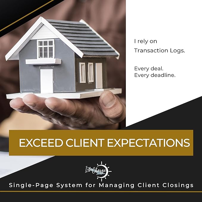 Real Estate Agent Supplies - Real Estate Transaction Log Notepad, a Closing Checklist Planner Pad for Realtor File Folders to Organize Sale Pipeline. Made in the USA.