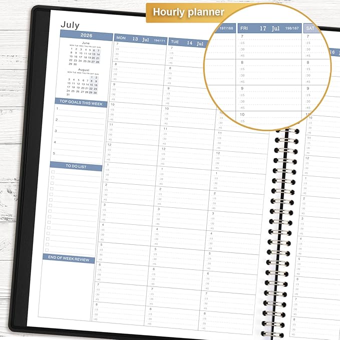 2026 Appointment Book - 2026 Daily Hourly Planner, Jan 2026 - Dec 2026, 9"x 11", 2026 Planner, Large Planner Weekly Monthly Appointment Book 2026, 15-Minute Interval, Flexible Cover - The Sun