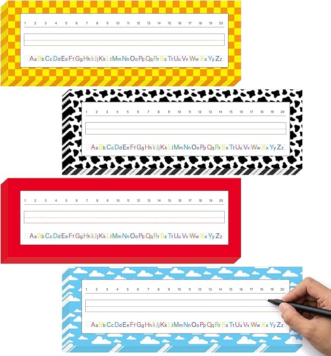 Tenceur 40 Pcs Name Plates for Classroom Desk Name Tags with Alphabet Colorful Desk Nameplates Cartoon Story Decor for School Table Cubbies (Modern)