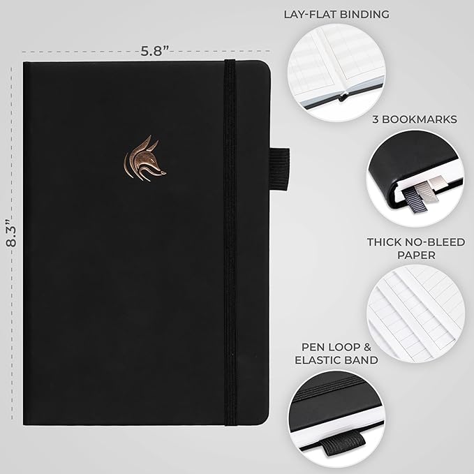Clever Fox Dated Planner Premium 2026 – Weekly Agenda for Planning & Time Management –Notebook with Habit Tracker & To-do List (Black)