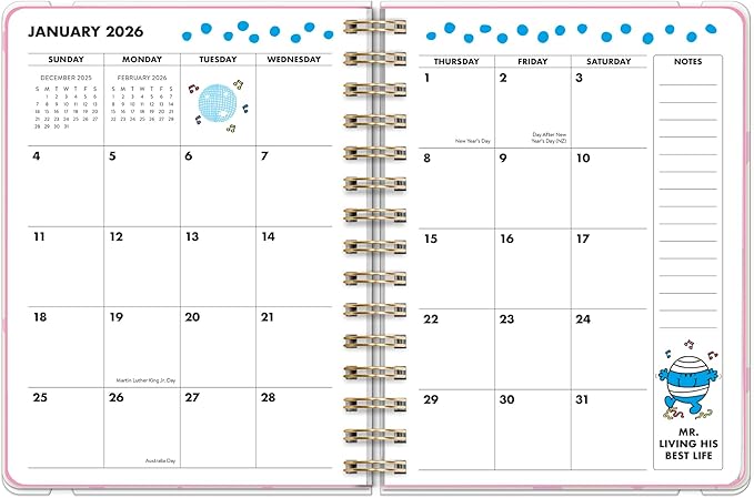 Orange Circle Studio 2026 Planner, Little Miss Organized, Deluxe Compact Flexi Planners, Bound Weekly & Monthly Planner Organizer For School or Work, with Stickers & Notes Pages