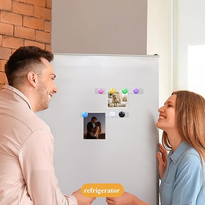 Magnetic Board for Wall - 2 Pcs Frameless Stainless Iron Magnetic Strips with Adhesive Backing, Magnet Bulletin Board with 7 Colorful Magnets, Memo Board Metal Strip for Office, Kitchen, School