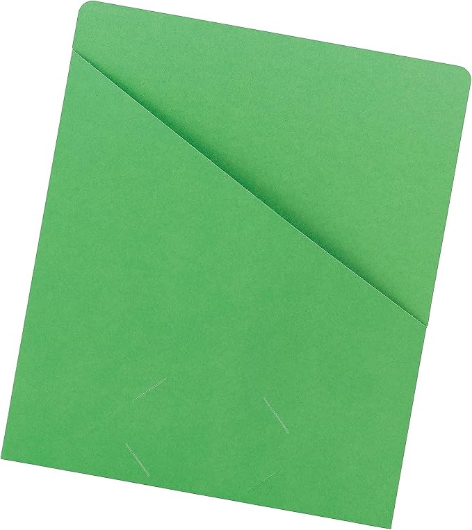 Smead Slash Jacket, Letter Size, Green, 25 per Pack (75432)