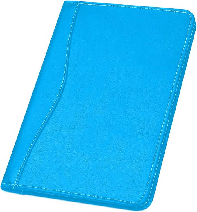 Lcjtop Padfolio/Portfolio Binder, Mini Padfolio Portfolio Binder 5 x 8 Legal Writing Pad, A5 Document Organizer Folder for Men Women, Electric Blue