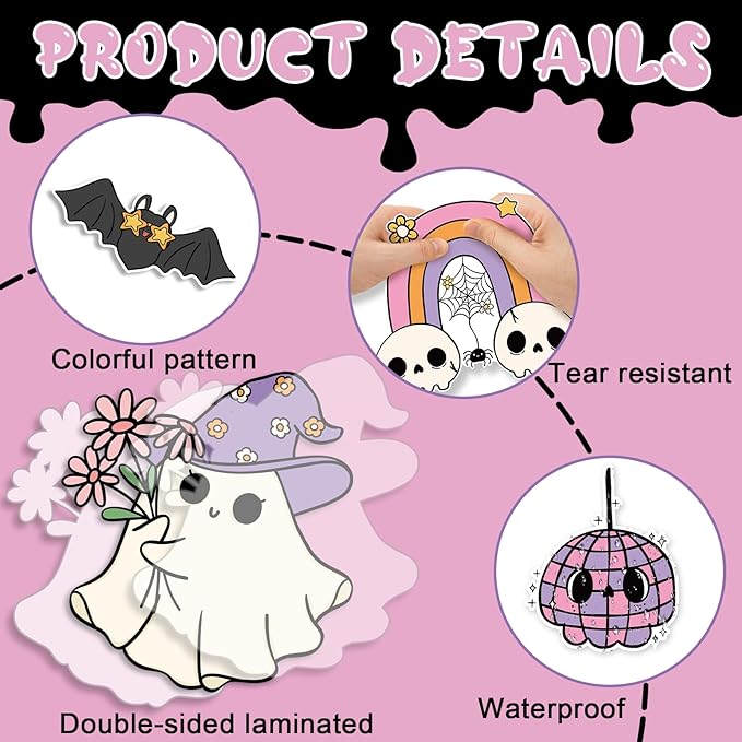 Halloween Bulletin Board Decorations Cute Ghost Paper Cutouts Very Cutesy Very Spooky Bulletin Board Set Pumpkin Spider Bat Party Supplies for Halloween School Chalkboard Wall Window Decoration Favor