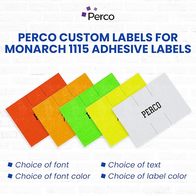 Custom Price and Date Labels for Monarch 1115 Guns - Choose Color, Font and Imprint - 10 Sleeves, 150,000 Labels - with Bonus Ink Rolls