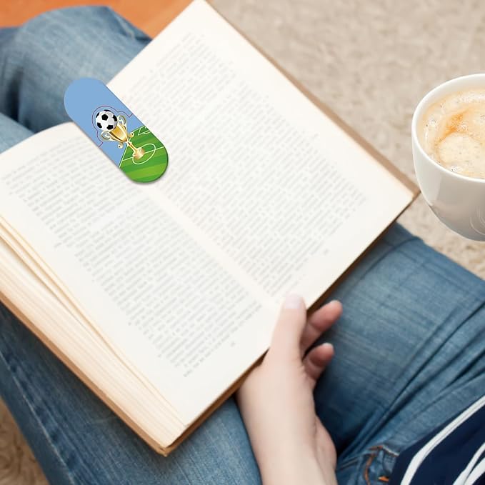 30 Pcs Soccer Bookmarks for Kids Sports Theme Funny Bookmark Cartoon Bookmark for School Office Students Teens Book Reading Lovers Classroom Favors