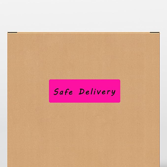 Hybsk 1x3 Inch Color-Code Labels Fluorescent Pink Sticker Rectangle 500 Labels Per Roll (Fluorescent Pink)