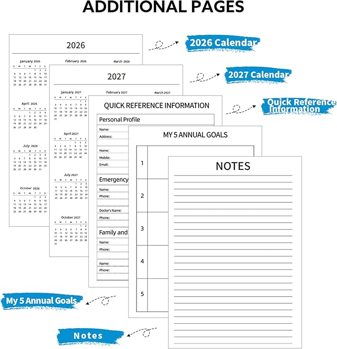 2026-2027 Planner, Weekly and Monthly Planner, July 2026-June 2027, Calendar Planner A5 (6.1" x 8.4") with Tabs, Inner Pocket for Home School Office Supplies, Sunrise