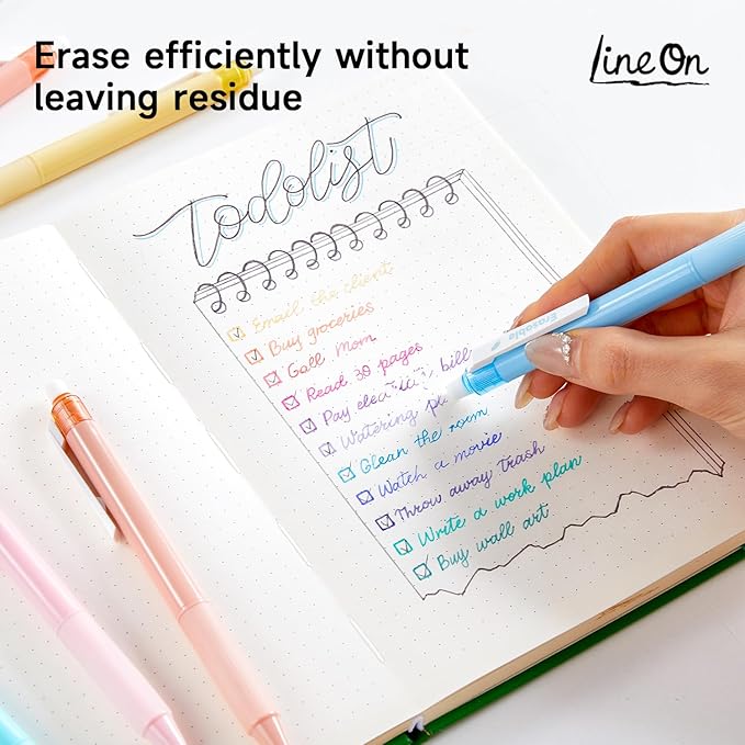 Lineon Erasable Gel Pens, 20 Colors Retractable Fine Point Erasable Pens Clicker, Fine Point(0.7mm), Assorted Color Inks, Make Mistakes Disappear for Drawing Writing Planner and Crossword Puzzles
