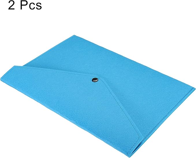 PATIKIL File Bag Felt Folder 2 Pack A4 Envelope Document Storage Pouch Organizer for Office Business, Blue