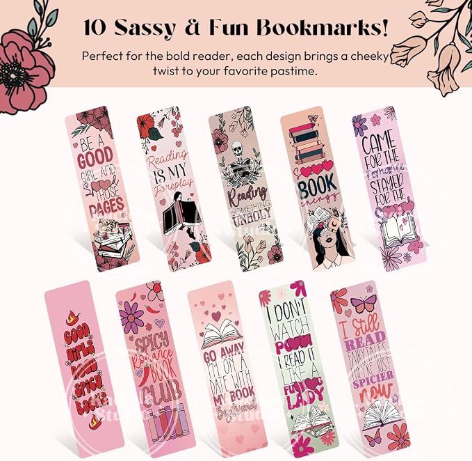 Kaciola 10PCS Funny Bookmarks for Women, Spicy Fairytale Theme Book Marks Bookish Items Gift, Cute Bookmarks for Women Booklovers Teachers Adults Reading