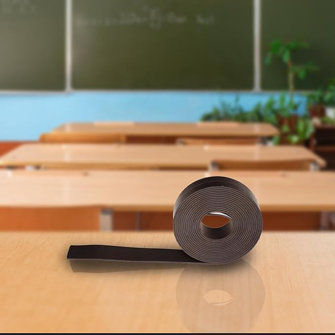 School Smart Adhesive Backed Magnetic Rubber Strip, 1 in X 10 ft