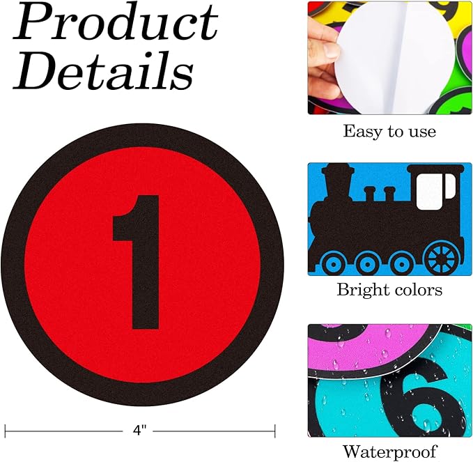 WhatSign Line up Spots for Classroom Floor Stickers - 36Pcs Number Stickers Floor Numbers for Classroom Lining up for Back to School Kindergarten Preschool Elementary Supplies