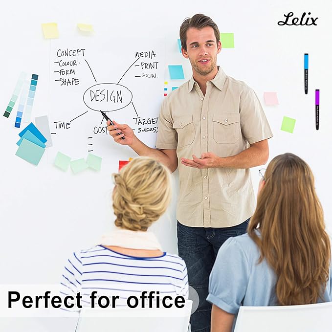 Lelix 15 Colors Dry Erase Markers, Magnetic Whiteboard Markers Fine Point with Eraser for Back to School, Office, Home Perfect for Writing on White Board, Dry Erase Board, Mirror, Glass
