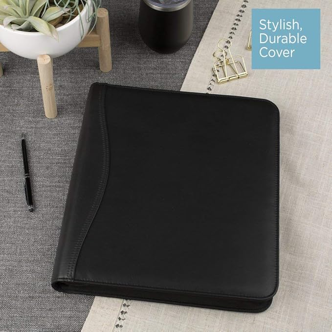 AT-A-GLANCE Genuine Leather Undated Starter Set, Folio Size, Black (038-0540-05)