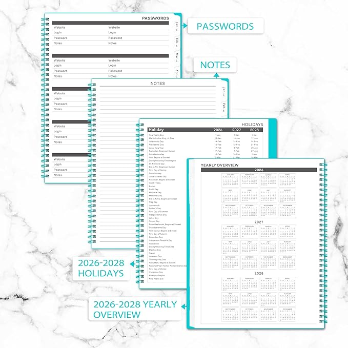 Monthly Planner 2026-2028 - 2026-2028 Monthly Planner, 9'' x 11'', 24 Months from JUL. 2026 to JUN. 2028 with Inner Pocket