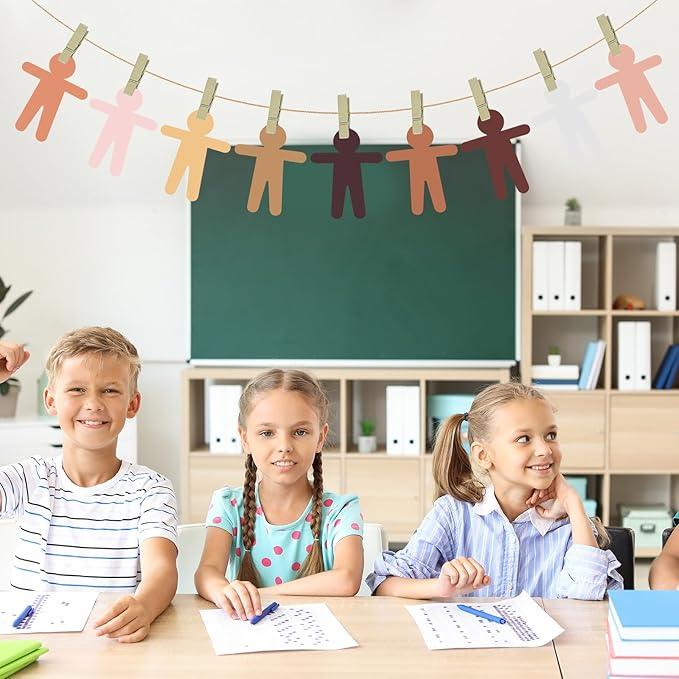 126 PCS Paper People Cutouts Crafts 5.9 x 4.5 Inch Multicultural People Shape Paper Cut Outs for Bulletin Board Boy Girl Person Cardstock for School Teachers Supplies Home Decoration