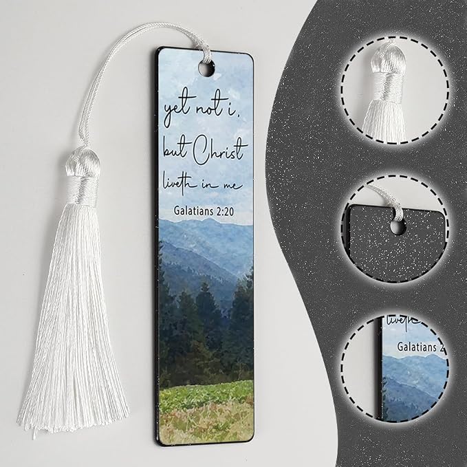 Christian Christ - Centered Bookmark, Inspirational Gift for Believers, Uplifting Gift for Spiritual Readers, Spiritual Bookish Present, Unique Landscape & Scripture Design Bookmark, WCB79