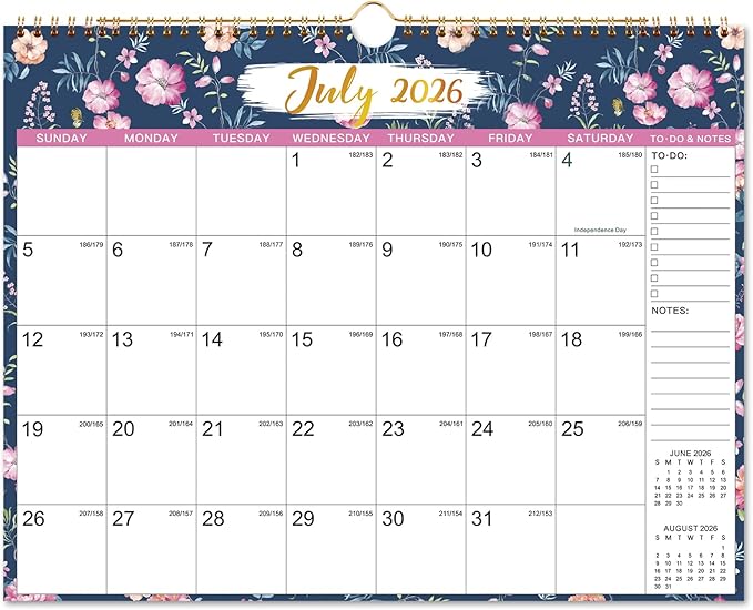 Calendar 2026-2027 - 2026-2027 Wall Calendar, Jul 2026 - Dec 2027, Large Wall Calendar 2026-2027, 15" x 11.5", 18 Months Calendar 26-27 Large with Hook, Notes & To-do List, Perfect for Organizing