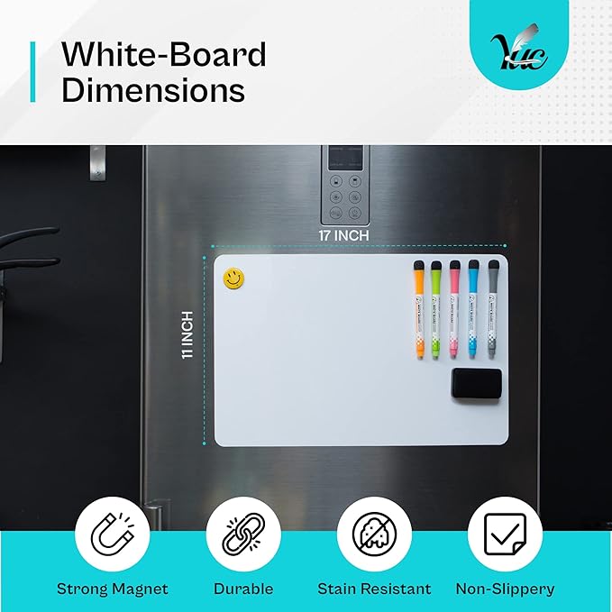 17x11 Inch Magnetic Dry Erase Board for Fridge - Refrigerator White Board - Dry Erase Magnetic White Board