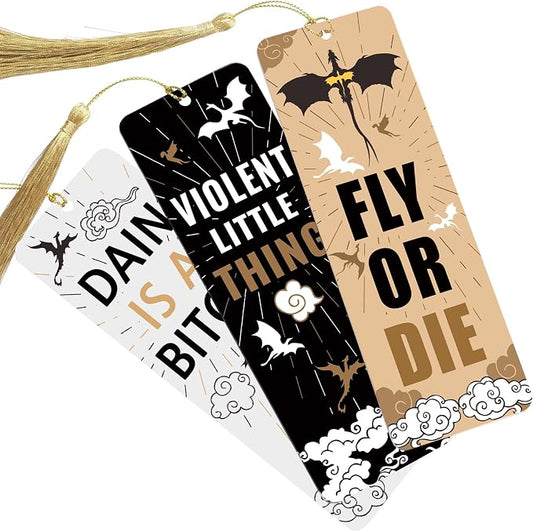 Dragon Acrylic Bookmarks, Bookish Merch Book Lovers, Unique Bookmark for Men, Page Markers Reading Accessories - Set of 3