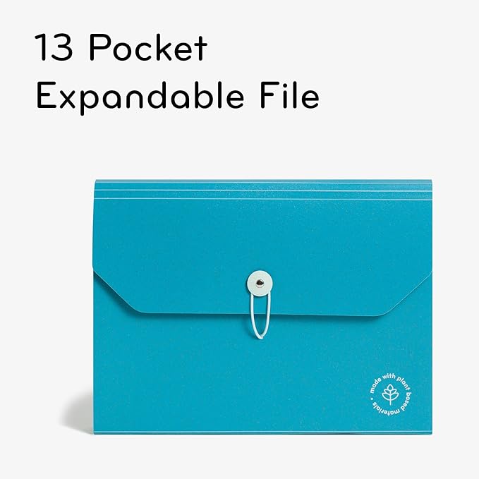 U Brands 13-Pocket Accordion File Organizer, Letter Size, Expandable File Folder Folder (U-Eco)