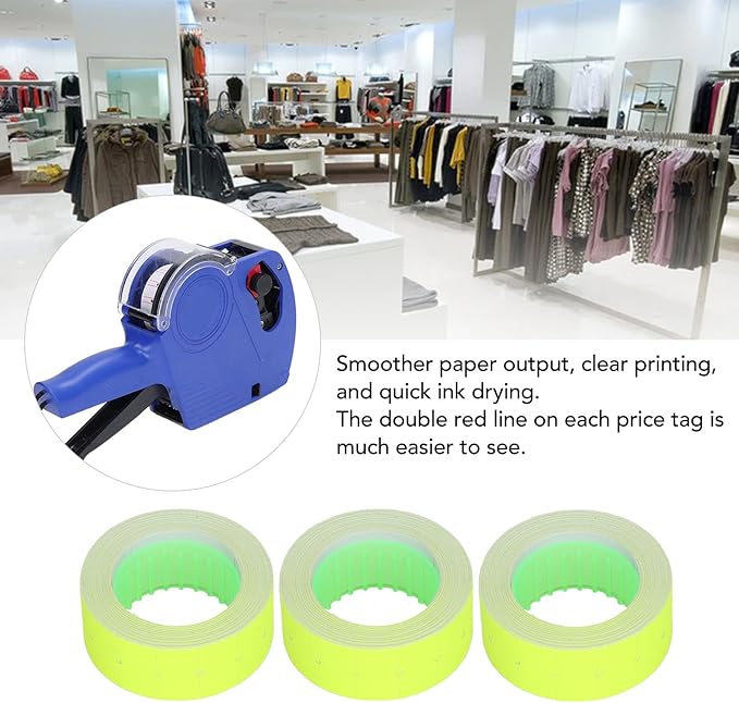 30 Rolls/15000 pcs Price Gun Labels, Blank Price and Date Gun Labels for Mx-5500 M5500, Pricemarker Stickers Label Paper Tag Labels (Yellow)