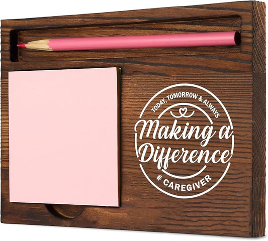 Caregiver Making a Difference Thoughtful Gift for Home Care Nurses Hospice Workers Healthcare Assistants, Functional Desk Organizer, Work Desk Retro Note Pad Holder SDZ322