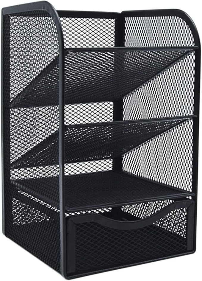 Mesh Desk Organizer - Multi-Functional Pen Holder and Desktop Stationary Organizer for School, Home Office, Art Supplies