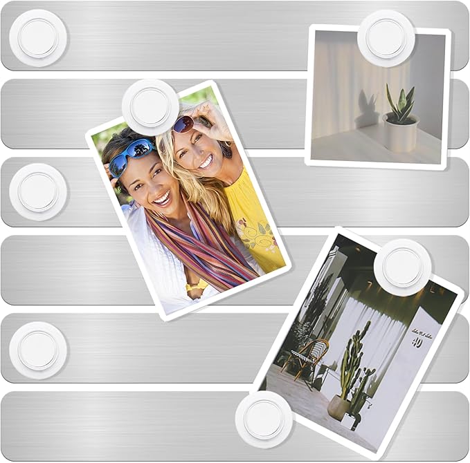 ZDZBLX Magnetic Board 6-Pack, Frameless Memo Bulletin Board Bar for Wall | Adhesive Backing Metal Magnet Board Strips for Office, Home, Kitchen | Includes 7 Strong White Magnet | Metal Magnetic Strips